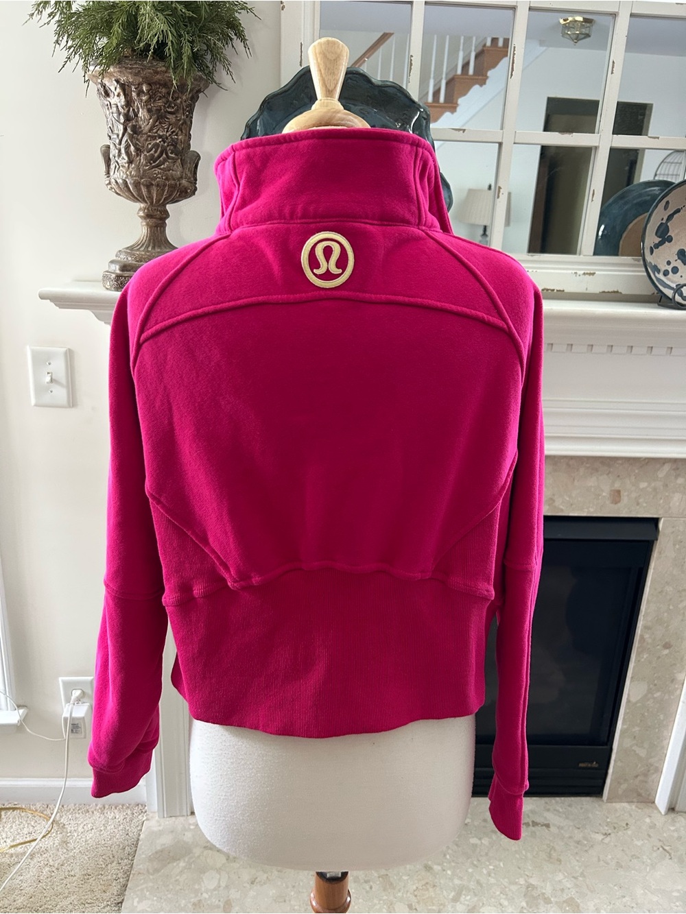 JAYLEY Cropped Fuchsia Half-Zip Pullover
